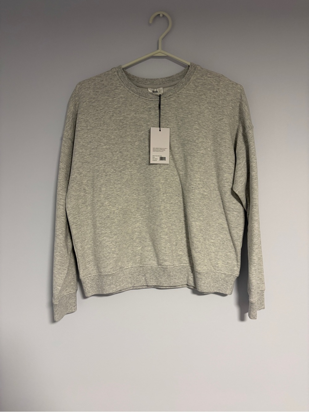 Knix Light Gray Crewneck Sweatshirt BNWT